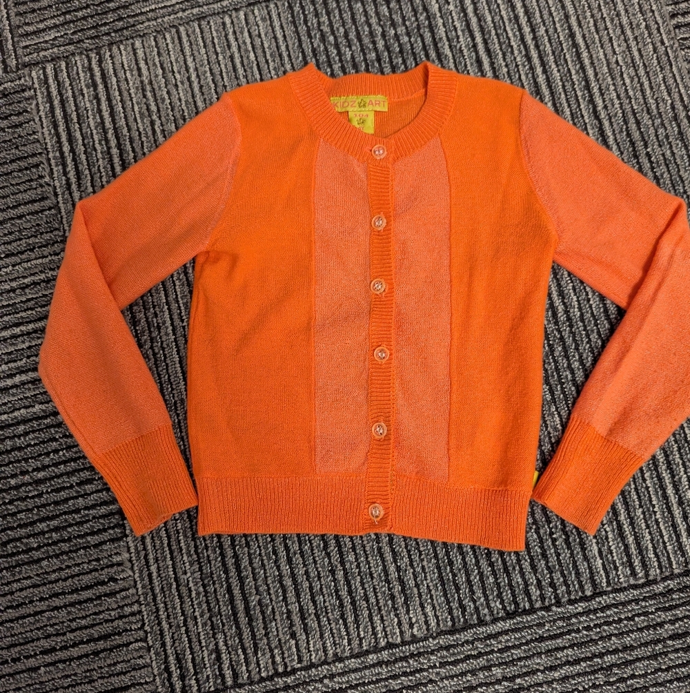 KIDZ ART Orange Cardigan - Size 4